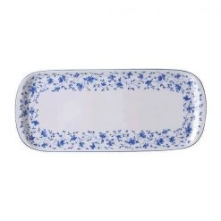 Arzberg Kuchenplatte 35x15 Cm Form 1382 Blaublüten